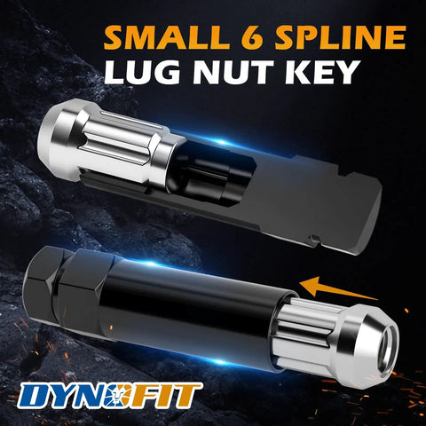 6 Spline Tuner Lug Nut Key Socket Wrench Featuring Heavy Duty Steel Ratchet Bit, black and chrome, for quick wheel installation.