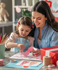 Mother and daughter crafting with Double Sided Scrapbooking Tape Runner 4 Pack, 26 Feet By 0.31 Inch at a table