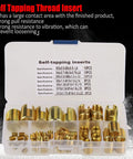 Brass Self Tapping Thread Inserts Repair Kit With 50 Pieces For Quick Hole Fixes And Strong Thread Restoration Easy Install Without Drilling Or Pre Tapping Needed Perfect For Broken Bolts, open case M3-M16 inserts