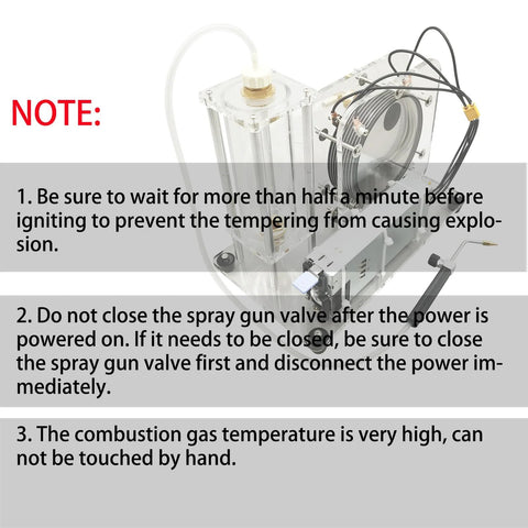 electrolysis water welding machine with safety instructions displayed