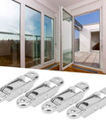 Set of four silver heavy duty double wheel sliding door pulleys, 69mm by 16mm, for smooth gliding motion replacement hardware.