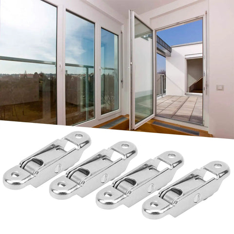 Set of four silver heavy duty double wheel sliding door pulleys, 69mm by 16mm, for smooth gliding motion replacement hardware.