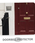 No Sweat Straight Up Weatherproof Doorbell Hood Plus Splashproof Outdoor Electrical Outlet Protector To Safeguard Ev Charger And Access Control Box Rain Or Shine Packs Of Four on a doorway.