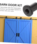 5 Pack Sliding Barn Door Track Spacers Replacement Kit For Barn Door Hardware, Heavy Duty High Carbon Steel shown with blue doors