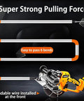 Straight Up Pro Grade Electrician Threading Machine With Brushless Motor Cordless Cable Pulling Tool For Conduit And Hidden Pipe Routing No Sweat Work On Home Renovations with bendable front wire.