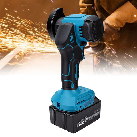 Heavy Duty Cordless Angle Grinder And Mini Circular Saw Pumping 12000 RPM showing compact design for wood, metal, tile, plastic cutting.