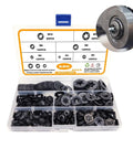 Internal Tooth Lock Washers Kit in 65Mn Steel with Push On Locking Star Nuts 680 Pieces for DIY Projects in organizer box