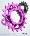 15T 16T 18T Single Speed Cogs Conversion Kit For Multi Speed Bikes To Dirt Jump BMX Aluminum Cassette in purple