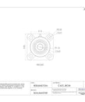 Bulldog Tough Cast Iron Flanged Bearing Unit With Four Bolt Mount Plate No Hassle Regrease Setup Solid Felt Shield dimensions drawing