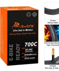 Two Pack Beefy Heavy Duty 700C Bike Inner Tubes With Schrader Valve Compatible With 700x25C 700x26C 700x28C 700x32C 700x34C Tires AV48