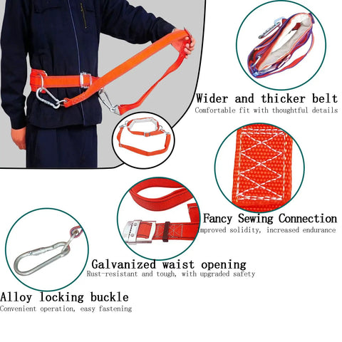 Tree Climbing Spikes Set With Adjustable Length Design Climbing Belt Nylon Rope And Pro Accessories showing orange safety belt