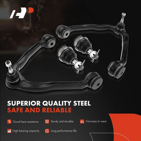 Drop Dead Reliable 13 Piece Front Suspension Overhaul Kit Featuring Bulletproof Upper Control Arms And Rock Solid Sway Bar Links For Chevy Silverado And Gmc Yukon, showing upper control arms and ball joints.