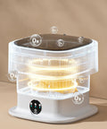Ultra Compact Foldable Portable Washing Machine with Two In One Wash And Dry Combo Function showing clear design with O3 bubbles.