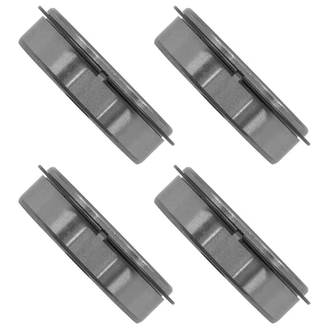 Premium Heavy Duty Caster Wheel Bearing Kit Replacement For Zero Turn Mower Hella Durable Smooth Rotation Compatible With John Deere Eztrak Z435 Z445 Z465 Z510A Lawn Tractor Parts - Four sealed ball bearings viewed from the side.