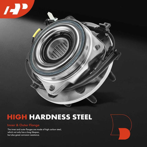 Heavy Duty Front Wheel Bearing Hub Assembly For Ford F250 F350 Super Duty 4wd Single Rear Wheel 2011 2016, close-up view, high hardness steel construction.