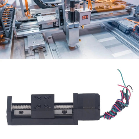 Heavy Duty 50Mm Stroke Linear Rail Slide Actuator with motor and T screw system for CNC router builds.