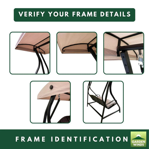 Beefed Up Replacement Canopy Top Cover For GCS00229C Large GT Wicker Swing Classic Sand RipLock 350 Fabric frame details