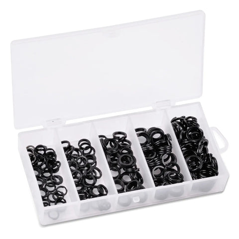 Fishing Split Rings Assortment Kit with 200 pcs stainless steel rings in tackle box, multi size from 4.0 mm to 6.0 mm