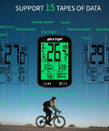 Cyclist with GPS Bike Computer With Wireless Data Sync And Green Auto Backlight 2.4 Inch LCD Screen Speedometer Odometer
