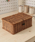 Three Piece Rectangular Woven Storage Bins With Lids Feature Slick Plastic Rattan Construction To Keep Your Home Tidy And Knocking Out Daily Clutter With Zero Hassle Prime Pick For Any Home Or Office, woven storage box.