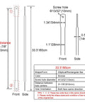Bronze Garden Swing Replacement Bars, 33.5 Inch Long Rectangular Metal Rods For Hanging Swing Seat To Frame, Set Of 2 diagram