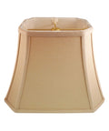 Rectangle Cut Corner Basic Lamp Shade 8x12 Top and 14x20 Bottom, 14.25 Inch Slant, Linen Beige Fabric With Softback Off White Polycotton Lining