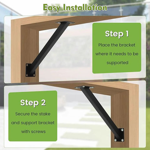 Heavy Duty 45 Degree Wood Bracket Kit For Pergolas Porches And Gazebos One Piece Carbon Steel Connector Brace That Makes Install A Breeze No Cutting Required Superior Load Bearing Support For Wood Structures