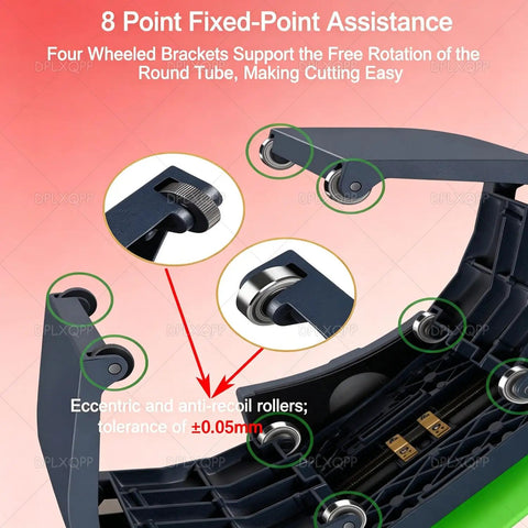 Heavy Duty Electric Pipe Cutter Built Like A Tank Power Saw detail showing 8 point fixed-point assistance for precise cutting.