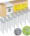 Thick 8 Gauge Circle Top Landscape Pins Stakes Galvanized 6 Inch Garden Staples Heavy Duty Landscape Fabric Stakes Not Easy to Bend 120 Pack