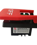 Side view of Beefy On Off Push Button Switch With Large Paddle Emergency Stop Cover Padlock Ready Lockable For 15A 220V 35A 380V