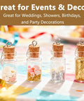 Mini Glass Bottle Charms With Corks And Eye Screw Caps Includes Tiny Dropper Vials For Diy Necklace And Keychains Perfect For Bead Art And Craft Lovers Who Want To Make Sweet Mini Treasure Jars That Are Truly Sick And Cool To Show Off with colorful decorations.