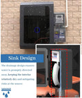 Heavy Hitter EV Charger Enclosure With Secure Keypad Lock showing drainage design for water protection, mounted outdoors.