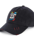 Adjustable Mens Hat With Front Artwork Ventilated Mesh Crown Breathable Cap For All Day Comfort Sweat Wicking Performance Ideal For Outdoor Activities And Summer Beachwear.