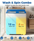 Straight Up The Best Portable Twin Tub Washing Machine With Built In Drain Pump 20 Lbs Compact Laundry Spinner in modern laundry room.