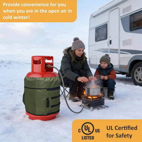 Propane Tank Heater Blanket With Digital Temperature Control And 24 Hour Timer UL Certified Safe Warmer in snow with RV