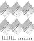 Six Pack Heavy Duty Ball Bearing Door Hinges 4.5 By 4.5 Square Inch Brushed Nickel Stainless Steel Build Rust Proof Hardware with screws.