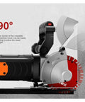 Heavy Lifter 4800W Electric Wall Chaser With Adjustable Depth And Width For Concrete Brick Masonry Groove Cutting Plus 180 Degree Handle Rotation and Rotatable Guard, showcasing the rotatable protective cover.