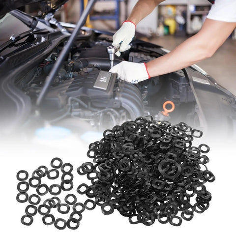500 Piece Spring Wave Washers Kit 4 By 8 By 0.3 Mm 65Mn Spring Steel Compression Washers For Screws And Bolts Industrial Grade Fasteners Gaskets Heavy Duty Thrust Load And Vibration Control, black washers in car engine repair