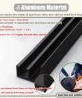 Aluminum track for concealed sliding door kit, suitable for 35-45 mm boards, customizable for installation.