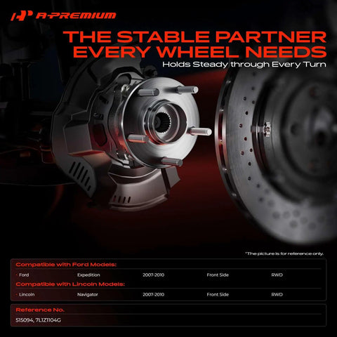 Heavy Duty Front Wheel Hub Assembly With Integrated Abs Sensor For Ford Expedition And Lincoln Navigator Rear Wheel Drive Units, close-up view.