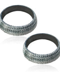 Pro Level Graphite Donut Gasket 48Mm Id Car Exhaust Flange Muffler Ring 2Pk showing two graphite exhaust gaskets from a top view.