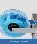 Semi Automatic Label Applicator For Round Bottles, Heavy Duty Bottle Tagger With Instant Date Encoder, Cans And Glass Roller, Precision Labeler Built To Last And Operate Like A Boss with adjustable paper tray for precise labeling.