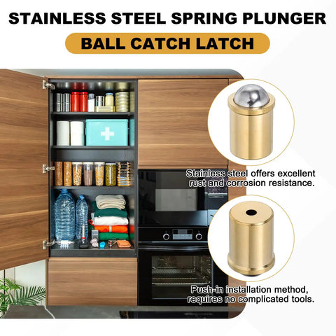10 Piece Industrial Grade Stainless Steel Spring Plunger 7.5 By 5.5 Mm Precision Ball Head Pin Built Tough With Smooth 5N Push In Action For Pro Fabrication And Tight Jig Tooling in kitchen cabinet.