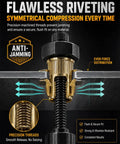 Close-up of Heavy Duty Rivet Nut Setting Tool Kit With GCR15 Steel Nosepiece and precision threads ensuring anti-jamming compression.