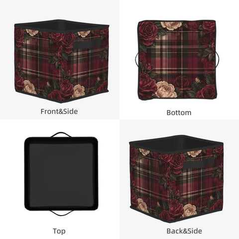 Premium Lightweight Foldable Oxford Fabric Storage Cube Bin With Dope All Over Print Artwork And Rigid Base for home organization.