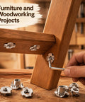 Installing Twenty Pack Tee Nuts And Threaded Inserts For Wood Furniture And Workbenches With Four Prong And Three Prong Grip
