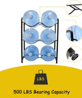 5 Gallon Water Jug Rack With 3 Tiers Heavy Duty Water Bottle Holder Storage Rack For 6 Bottles Durable Carbon Steel Organizer