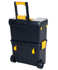 Rolling Tool Chest On Wheels With Drawers And Stackable Compartments For On The Go Jobs, Heavy Duty Mobile Utility Cart