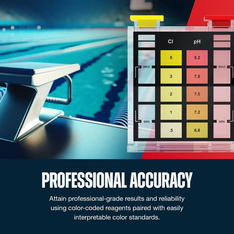Keep Your Backyard Pool And Spa Water Crisp With This Solid Two Way Test Kit Checking Free Chlorine And Ph Levels For Up To One Hundred Totally Hassle Free Home Checks with color-coded chart.