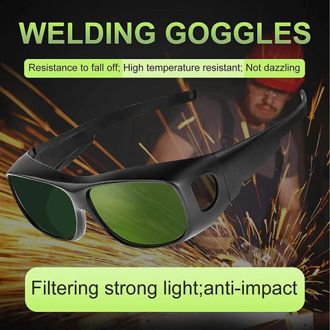 Wrap-Around Welding Glasses Offer Straight-Up UV Shield Blocking 99.9 Percent Rays, featuring a rugged, non-slip design for high-temperature tasks.